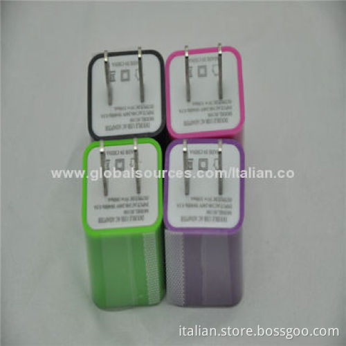 Wall plug charger, 5V 2.1A/1A double USB port
